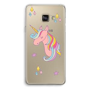 CaseCompany Roze eenhoorn: Samsung Galaxy A3 (2016) Transparant Hoesje