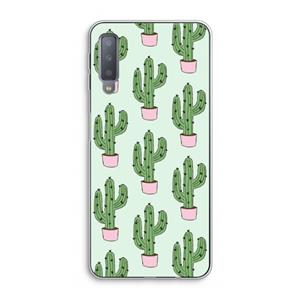 CaseCompany Cactus Lover: Samsung Galaxy A7 (2018) Transparant Hoesje