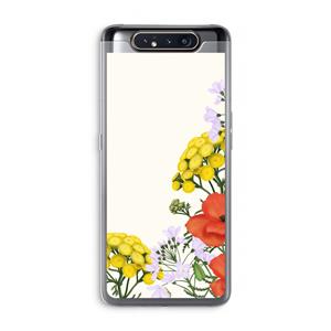 CaseCompany Wilde bloemen: Samsung Galaxy A80 Transparant Hoesje