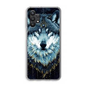 CaseCompany Darkness Wolf: Samsung Galaxy A32 5G Transparant Hoesje