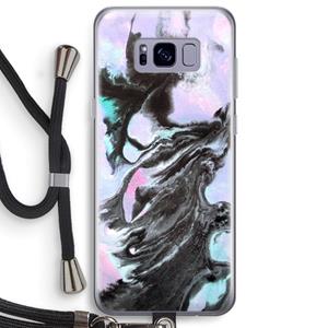 CaseCompany Pastel zwart: Samsung Galaxy S8 Plus Transparant Hoesje met koord