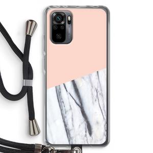 CaseCompany A touch of peach: Xiaomi Redmi Note 10 Pro Transparant Hoesje met koord