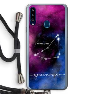 CaseCompany Sterrenbeeld - Donker: Samsung Galaxy A20s Transparant Hoesje met koord