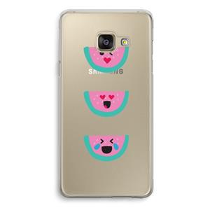 CaseCompany Smiley watermeloen: Samsung Galaxy A3 (2016) Transparant Hoesje