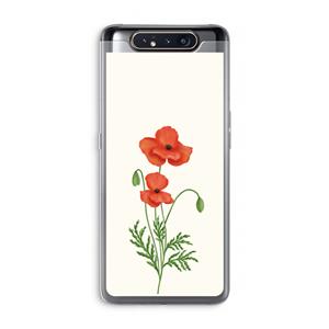 CaseCompany Red poppy: Samsung Galaxy A80 Transparant Hoesje