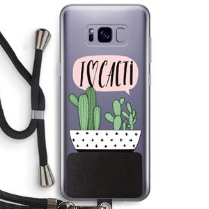 CaseCompany I love cacti: Samsung Galaxy S8 Plus Transparant Hoesje met koord