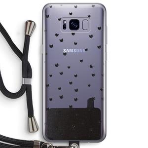 CaseCompany Kleine kattenkopjes: Samsung Galaxy S8 Plus Transparant Hoesje met koord