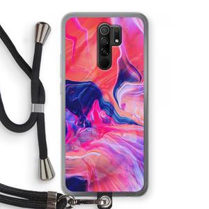 CaseCompany Earth And Ocean: Xiaomi Redmi 9 Transparant Hoesje met koord