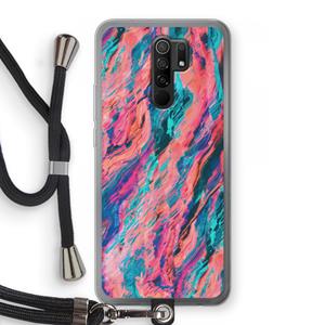 CaseCompany Electric Times: Xiaomi Redmi 9 Transparant Hoesje met koord