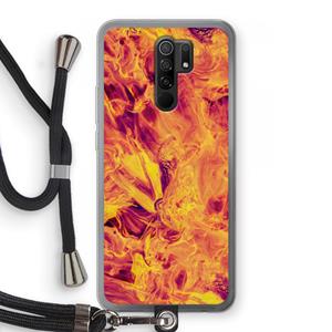 CaseCompany Eternal Fire: Xiaomi Redmi 9 Transparant Hoesje met koord