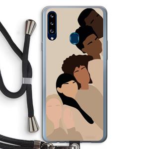 CaseCompany Sweet creatures: Samsung Galaxy A20s Transparant Hoesje met koord