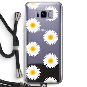 CaseCompany Margrietjes: Samsung Galaxy S8 Plus Transparant Hoesje met koord