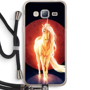 CaseCompany Last Unicorn: Samsung Galaxy J3 (2016) Transparant Hoesje met koord