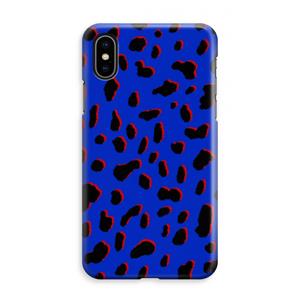 CaseCompany Blue Leopard: iPhone XS Max Volledig Geprint Hoesje