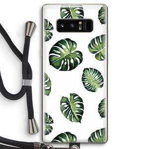 CaseCompany Tropische bladeren: Samsung Galaxy Note 8 Transparant Hoesje met koord