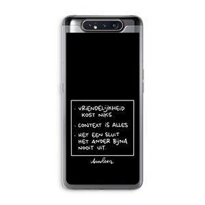CaseCompany Mijn Motto's: Samsung Galaxy A80 Transparant Hoesje