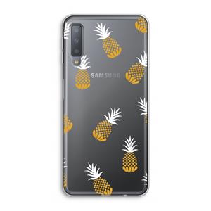 CaseCompany Ananasjes: Samsung Galaxy A7 (2018) Transparant Hoesje