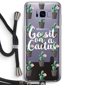 CaseCompany Cactus quote: Samsung Galaxy S8 Plus Transparant Hoesje met koord