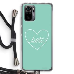 CaseCompany Best heart pastel: Xiaomi Redmi Note 10 Pro Transparant Hoesje met koord