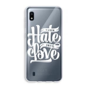 CaseCompany Turn hate into love: Samsung Galaxy A10 Transparant Hoesje
