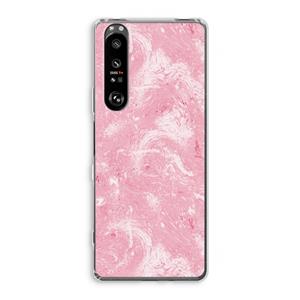 CaseCompany Abstract Painting Pink: Sony Xperia 1 III Transparant Hoesje