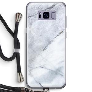 CaseCompany Witte marmer: Samsung Galaxy S8 Plus Transparant Hoesje met koord