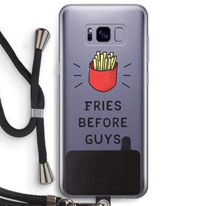 CaseCompany Fries before guys: Samsung Galaxy S8 Plus Transparant Hoesje met koord