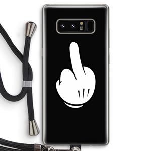 CaseCompany Middle finger black: Samsung Galaxy Note 8 Transparant Hoesje met koord