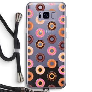 CaseCompany Donuts: Samsung Galaxy S8 Plus Transparant Hoesje met koord