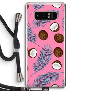 CaseCompany Kokosnoot roze: Samsung Galaxy Note 8 Transparant Hoesje met koord