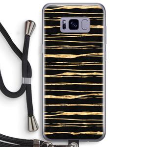 CaseCompany Gouden strepen: Samsung Galaxy S8 Plus Transparant Hoesje met koord