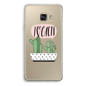 CaseCompany I love cacti: Samsung Galaxy A3 (2016) Transparant Hoesje