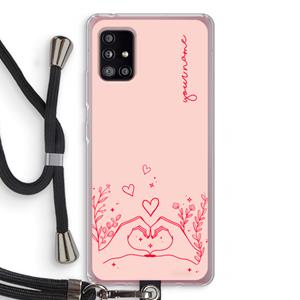 CaseCompany Love is in the air: Samsung Galaxy A51 5G Transparant Hoesje met koord