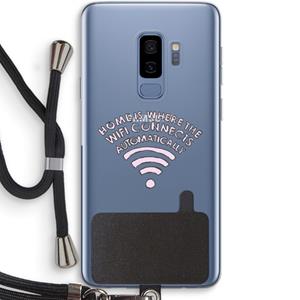 CaseCompany Home Is Where The Wifi Is: Samsung Galaxy S9 Plus Transparant Hoesje met koord