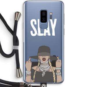 CaseCompany Slay All Day: Samsung Galaxy S9 Plus Transparant Hoesje met koord