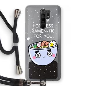 CaseCompany I'm A Hopeless Ramen-Tic For You: Xiaomi Redmi 9 Transparant Hoesje met koord