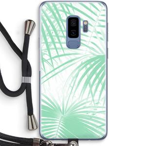 CaseCompany Palmbladeren: Samsung Galaxy S9 Plus Transparant Hoesje met koord