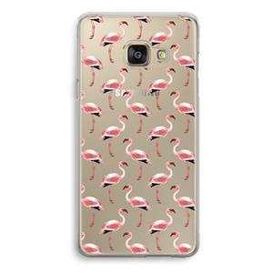 CaseCompany Flamingoprint groen: Samsung Galaxy A3 (2016) Transparant Hoesje