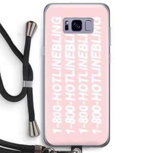 CaseCompany Hotline bling pink: Samsung Galaxy S8 Plus Transparant Hoesje met koord