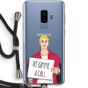 CaseCompany Gimme a call: Samsung Galaxy S9 Plus Transparant Hoesje met koord