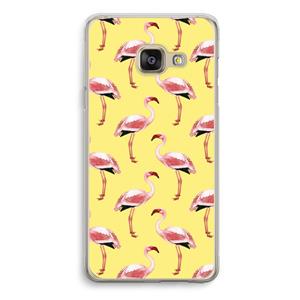 CaseCompany Flamingo's geel: Samsung Galaxy A3 (2016) Transparant Hoesje