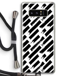 CaseCompany Zwarte vegen: Samsung Galaxy Note 8 Transparant Hoesje met koord