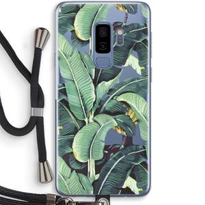 CaseCompany Bananenbladeren: Samsung Galaxy S9 Plus Transparant Hoesje met koord