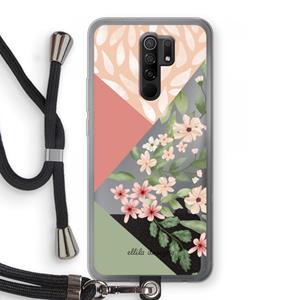 CaseCompany Sweet heaven geometrics: Xiaomi Redmi 9 Transparant Hoesje met koord