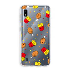 CaseCompany Chicken 'n Fries: Samsung Galaxy A10 Transparant Hoesje