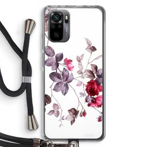 CaseCompany Mooie bloemen: Xiaomi Redmi Note 10 Pro Transparant Hoesje met koord