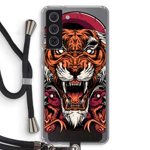 CaseCompany Tiger and Rattlesnakes: Samsung Galaxy S21 FE Transparant Hoesje met koord