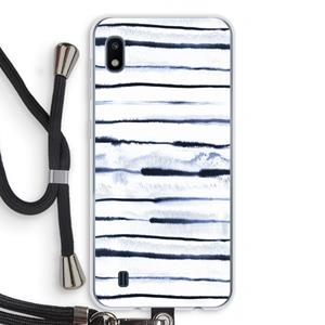 CaseCompany Ink Stripes: Samsung Galaxy A10 Transparant Hoesje met koord