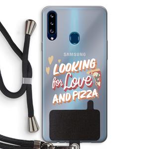 CaseCompany Pizza is the answer: Samsung Galaxy A20s Transparant Hoesje met koord