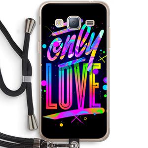 CaseCompany Only Love: Samsung Galaxy J3 (2016) Transparant Hoesje met koord